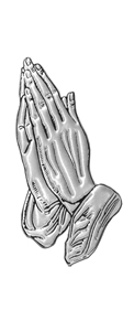 Silver Praying Hands White